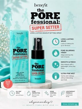 Benefit The POREfessional Super Setter Setting Spray Travel Size 15ml
